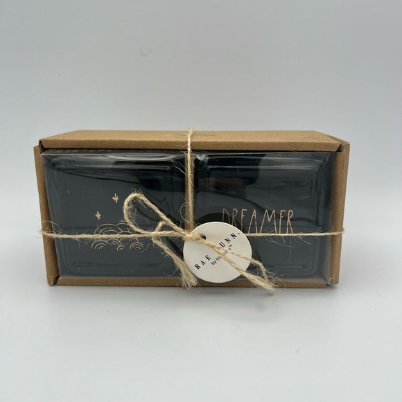 Rae Dunn by Magenta Dreamer Container Set 3 Pieces Black Gold Ceramic NWT - Picture 8 of 9